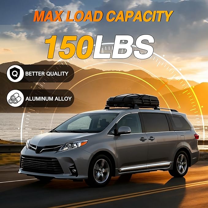 Nilight Roof Rack Cross Bars Fit for Toyota Sienna 2011 2012 13 14 15 16 17 18 2019 2020 with Side Rails, Adjustable Aluminum Car Crossbars for Cargo Carrier Luggage Bike Kayak Rooftop Tent Snowboard