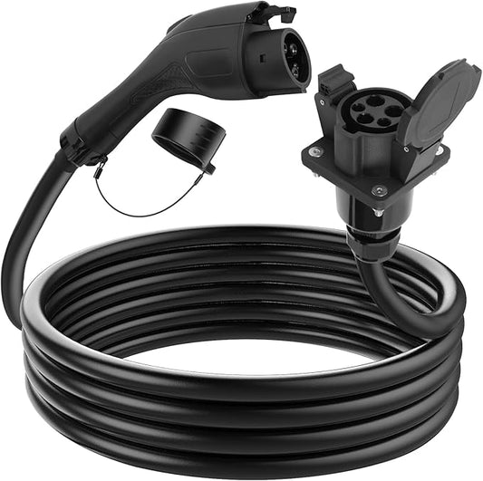 EV Charger Extension Cable, 40Amp 30FT J1772 Extension Cord Compatible with 120V-240V SAE J1772 EV Chargers, Level 1/Level 2 IP66 Heavy Duty Charging Cable for EVs/PHEVs with Carrying Bag