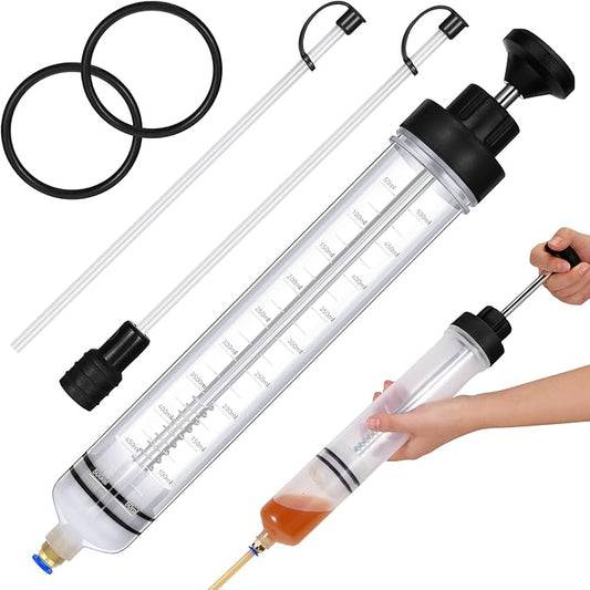 Gisafai 200cc Fluid Extractor Automotive Pump Manual Oil Extractor Pump Syringe for Gasoline Hand Cleaner for Power Steering, Hydraulic Fluid(Black)