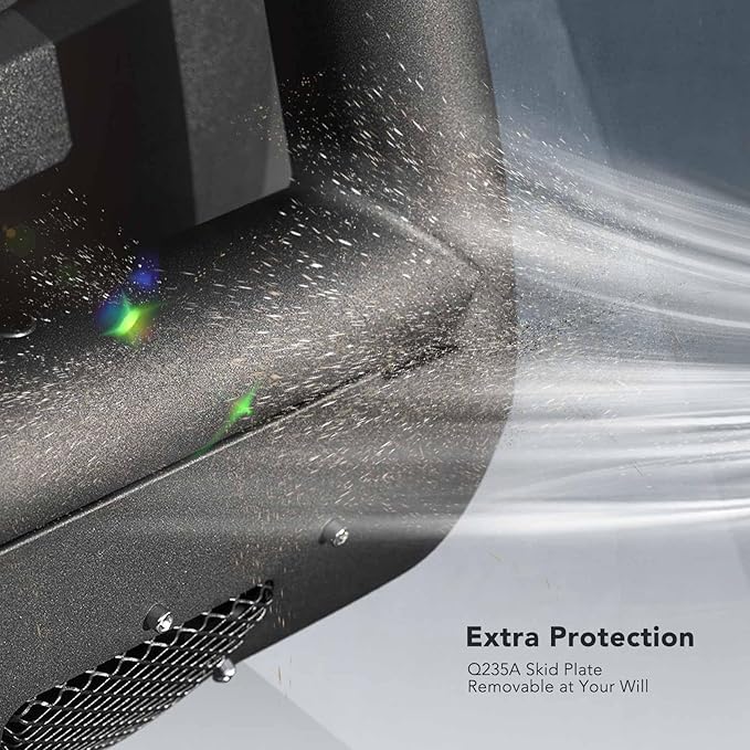 YHTAUTO 3.5" Bull Bar Push Bar with Skid Plate Light Mount Fit Ford Models, Bronco 2021 2022 2023 2024 2025, Alloy Steel Brush Guard for Truck Front Bumper Off Road Accessories