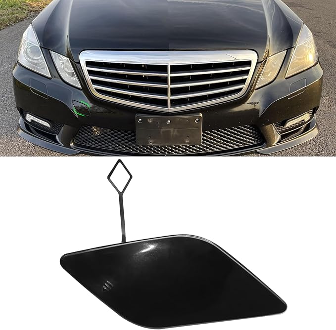 Compatible with 2010-2013 Mercedes Benz Tow Hook Cover for E-Class W212 E300 E350 E400 E550 A2128850126(Black,Right Passenger Side),Front Bumper Towing Eye Cap