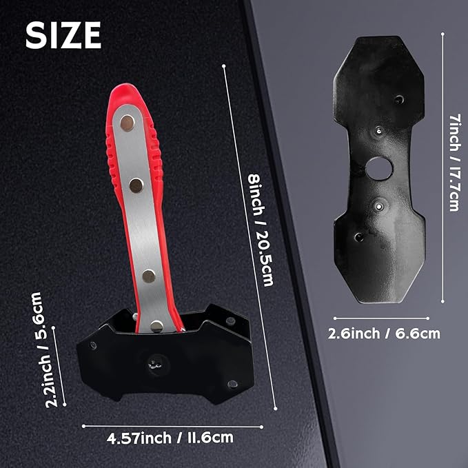 Brake Caliper Compression Tool with 2 PCS Plates, 360° Ratchet Piston Compressor, with 4 PCS Caliper Hangers, Press Tool for Single Twin Quad Sextuplet Piston Disc Brake Caliper,Red