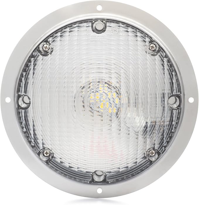 Lumitronics RV Trailer Camper 5th Wheel LED Round Surface Mount Scare Light, Mounting Gasket Included