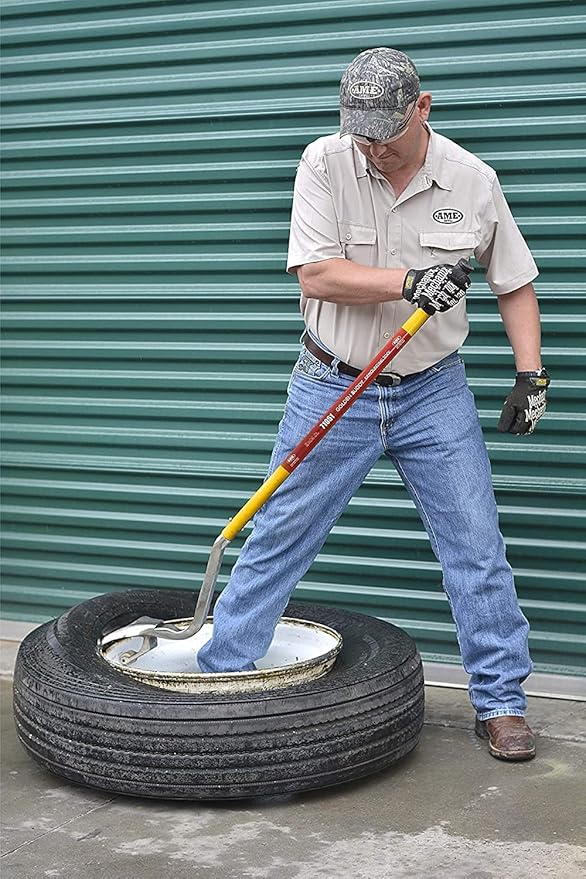 AME INTL 71050 Golden Buddy Tire Tool – Mount/Demount 22.5-24.5 Truck Wheels, Yellow Finish