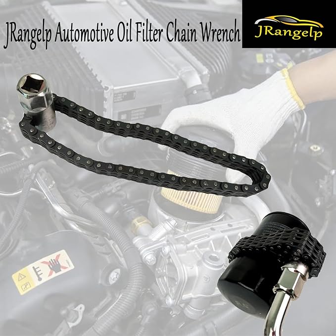 Automotive Oil Filter Chain Wrench Adjustable Oil Fuel Filter Chain Wrench Double Chain Sleeve Type Oil Filter Wrench Pipe Fittings Tools Spanner