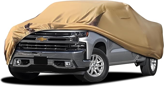 Silverado Car Cover Compatible with Chevrolet Silverado (2000-2024),Outdoor Waterproof Anti-UV Car Covers Rain Sun Snow Protection with Zipper and Windproof Buckle