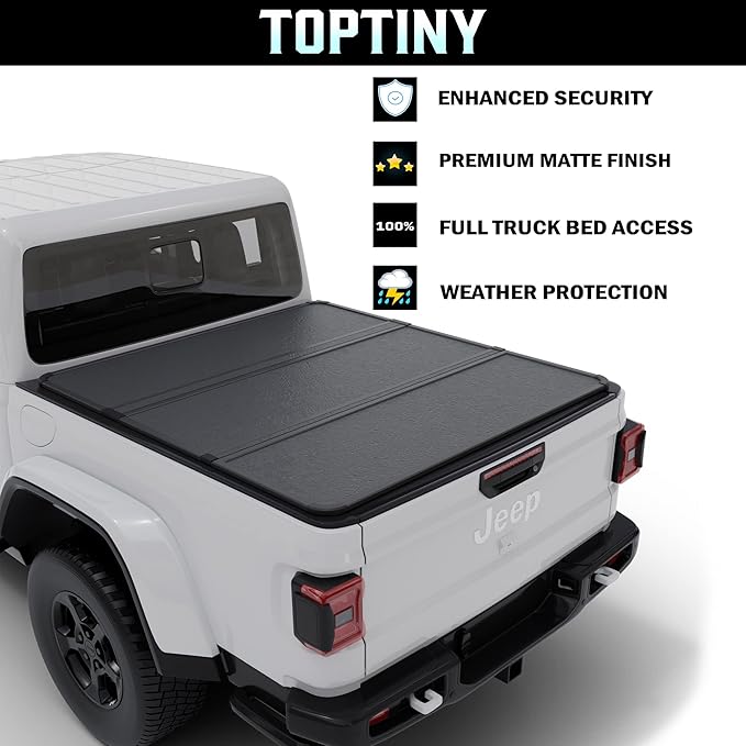 Hard Folding Truck Bed Tonneau Cover |THTF031|Fits 2020-2026 Jeep Gladiator 5' Bed (60.3")