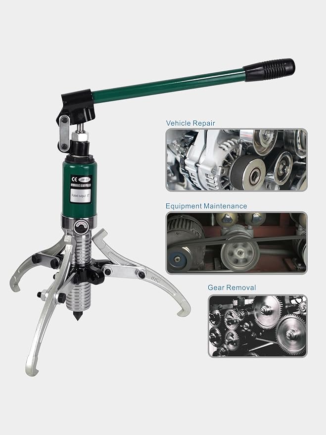 Hydraulic Gear Puller, 5 Ton Max. Capacity Hydraulic Puller, 2 or 3 Jaws Bearing Hub Separator, Hydraulic Puller Separator Tool for Pulling Hubs (8 inch JAW)