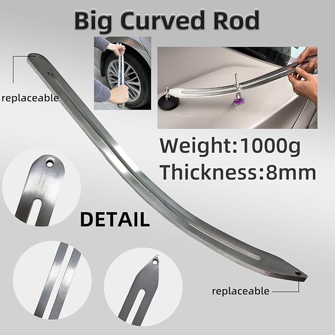 M16 Big Size Slide Puller,190 PCS Paintless Dent Removal tools Kit,Auto Body Hail Removal Tool, Bodywork Dings Dent Puller Remover kit,A Complete Car Dent Repair Tools Set for Professional Auto Repair