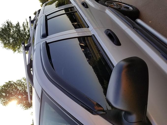 4pcs Wind Deflector, Outside Mount Tape-On Waterproof Protective Rain Guards, Sunroof Side Window Visors Compatible with 1999 2000 2001 2002 2003 2004 Jeep Grand Cherokee All Models 94650