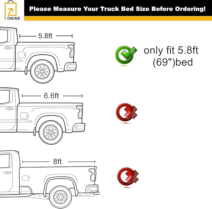 ONINE Low Profile Pull-Lock-Go Retractable Tonneau Cover Custom fit 2019-2026 Chevy Silverado 1500 5.8ft Truck Bed (69.9”), Dual T-Slot Design Compatible for Roof Racks and Crossbars