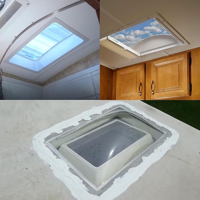 RV Skylight Replacement 18" x 26" -Universal Outer Dome Fits All Standard 14"x22" Openings, RV Shower Skylight for Camper Trailer Fifth Wheel Motorhome Truck (CLEAR)