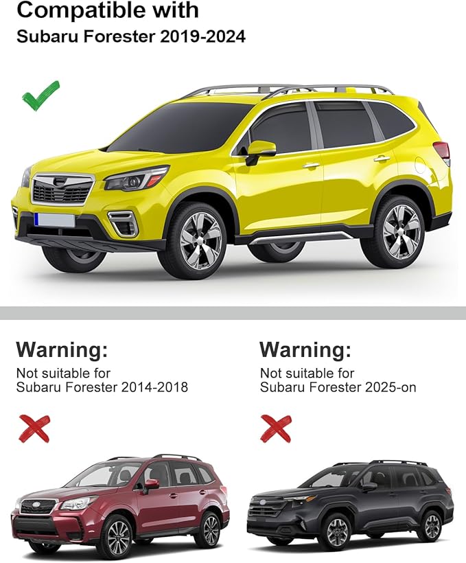 in-Channel Window Rain Guards Intended for Subaru Forester 2019-2024 Extra Durable Side Window Deflectors Rain Guard Window Visor Vent Visors Vent Shades Exterior Car Accessories - 4 pcs