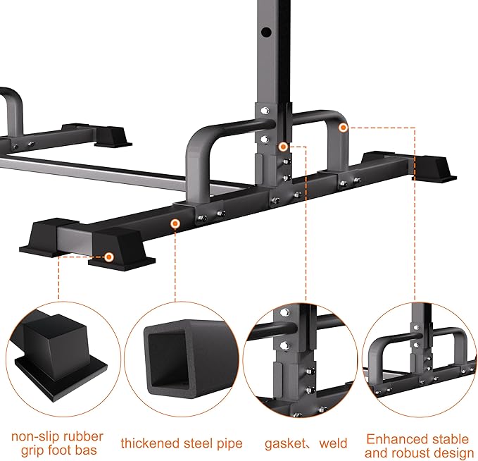 Pull Up Station, Adjustable Pull Up Bar Free Standing Power Racks, Multifunctional Heavy Duty Steel Pull Up Tower, For 2×2" with 1″ Hole Size Squat Rack Accessories, Support 600 LBS Capacity