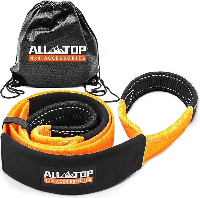 ALL-TOP Tree Saver Strap 3in x 8ft Certified 36000Lbs Break Strength, Emergency Recovery Tow Strap Winch Extension Rope with Oversize Carry Bag