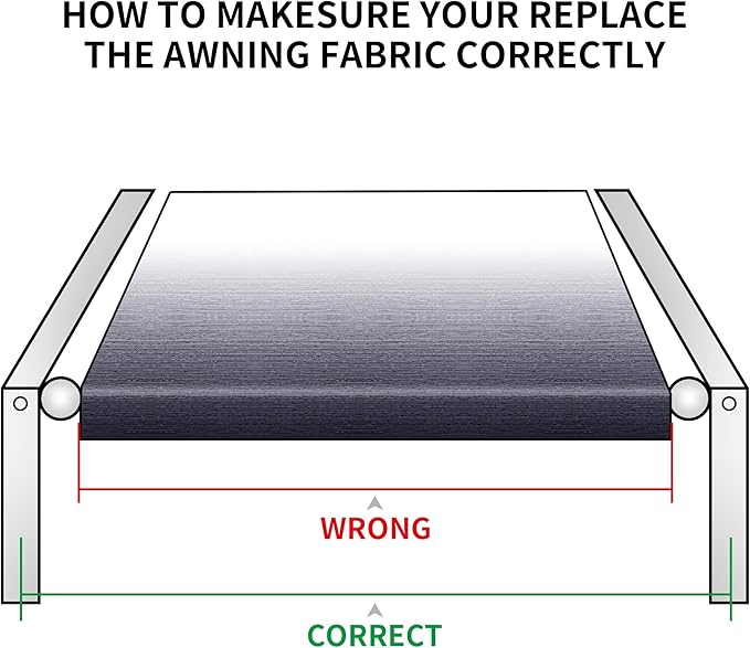 Richeer RV 16' Awning Fabric Replacement, 16.2oz Heavy Duty Advanced Vinyl Weatherproof and Ultraviolet Camper Awning Fabric, Camper Trailer and Motorhome Universal Outdoor Canopy - Blue Fade