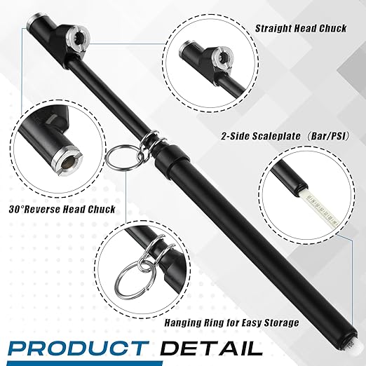 Tallew 10 Pack Dual Head Tire Pressure Gauge Heavy Duty Air Pressure Tire Gauge for Auto Truck Car RV Van Gage Range 10-150PSI, 1-10Bar (Black)