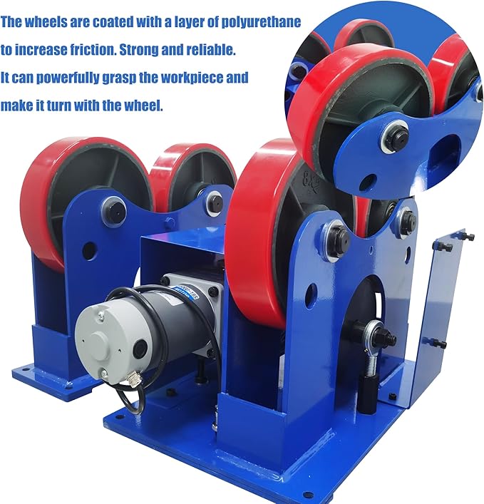 Welding Turning Roll Linkage Roller Rotary Welding Positioner Digital Welding Equipment Tank Welding Holder 50-600mm Diameter 110V with 2200LBS Capacity for Pipeline Welding