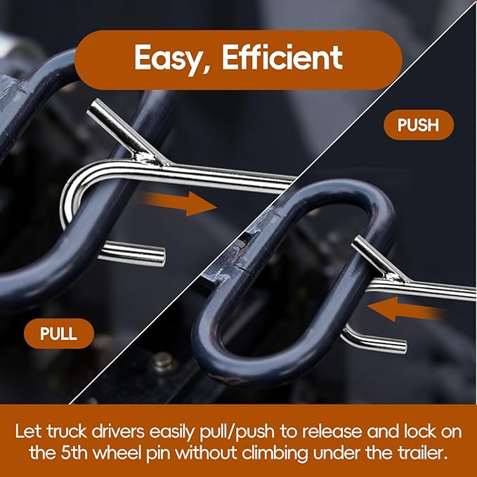5th Wheel Pin Puller 31" Heavy-Duty Solid Steel Chrome Plated Detachable Hook Tool for Trucker Trailer & Heavy Objects -1Pack