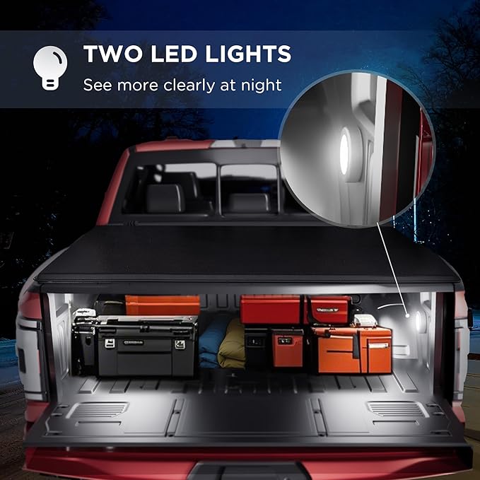 Soft Roll-up Truck Bed Tonneau Cover Compatible with 2015-2025 Ford F150 5'5"Bed (66") with OE Track System