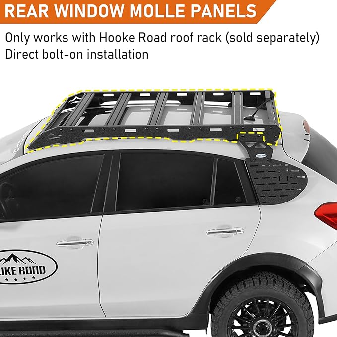 Hooke Road Crosstrek Rear Window Molle Panels for 2013-2017 Subaru XV Crosstrek, Only Works with Hooke Road Roof Rack