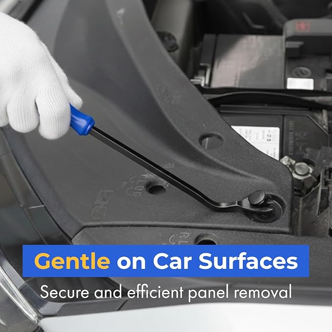 Auto Trim Removal Tool Kit - 5 Piece Set for Dash, Door Panel, Clip Remover - Scratch-Resist Nylon Pry Tools for Interior Car Trims Work - Panel Prying Tools Included - Blue