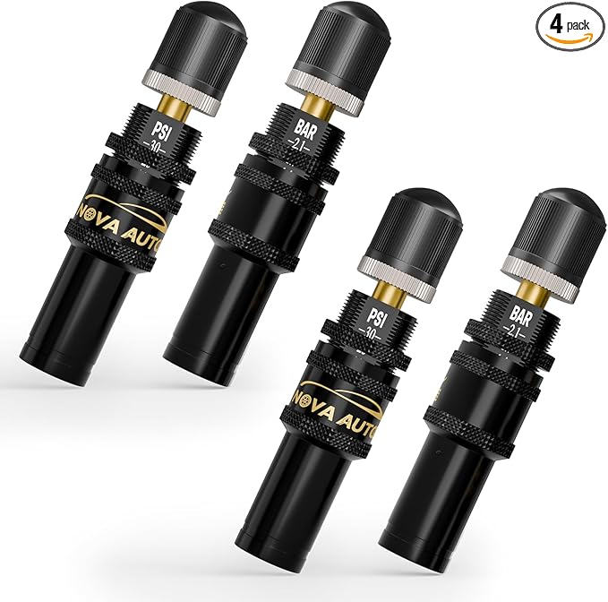 4PCS Tire Deflator(10-30 PSI),Adjustable Auto-Stop Tire Deflators Offroad Accessories,Air Down Tire Deflators 4x4,Screw-on Air Down Tire Tool for Trucks,Motorcycle,Jeep
