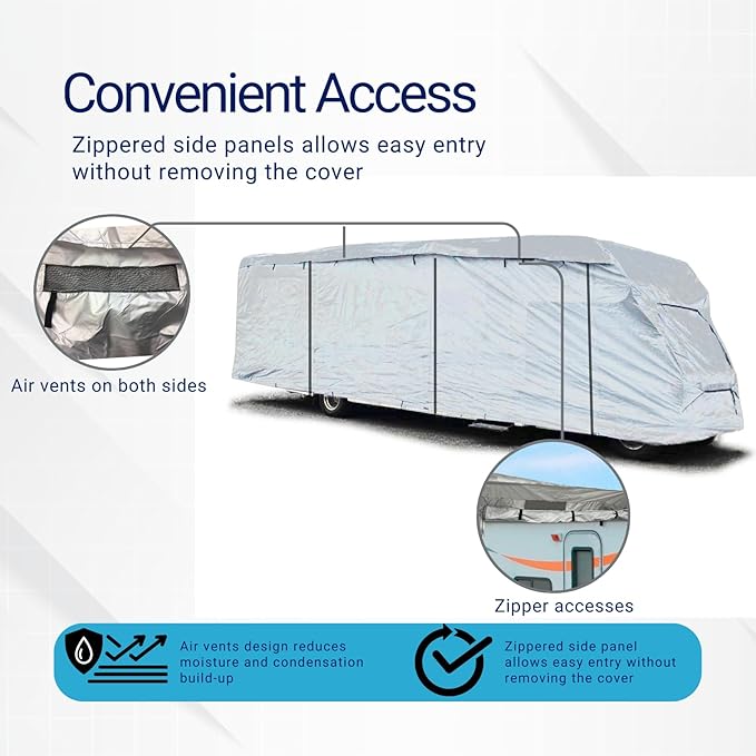 Eliteshield ShieldAll Ultimate Heavy Duty Class A RV Motorhome Cover, Weatherproof Durable Protection for Class A Motorhomes RV 30ft to 33ft Long