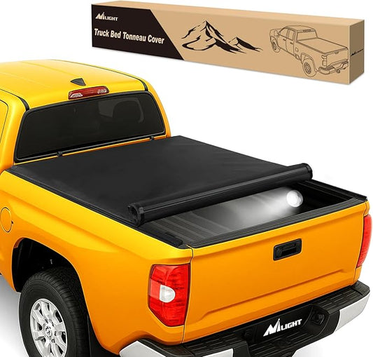 Nilight Soft Roll-Up Tonneau Cover Compatible with Toyota Tundra 2007 2008 2009 2010 2011 2012 2013 2014 2015 2016 2017 2018 2019 2020 2021– 5.5ft Truck Bed Cover