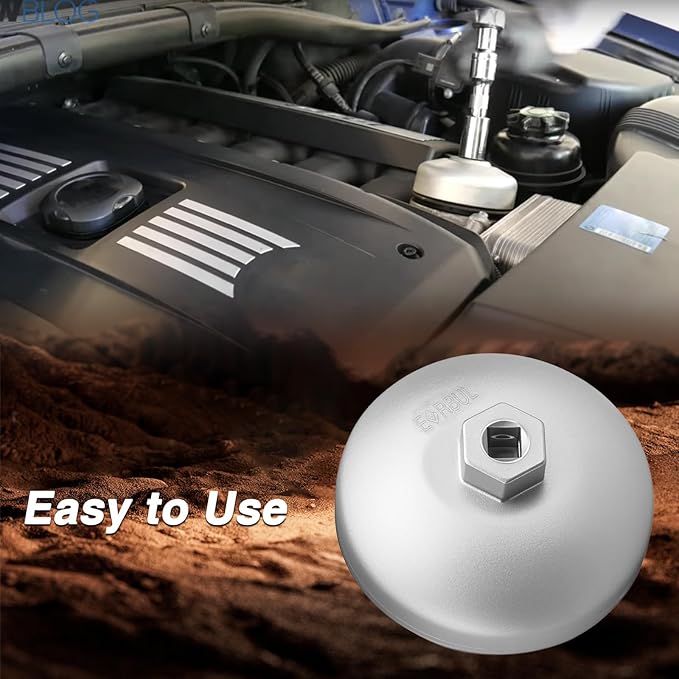 Upgraded 2-in-1 Oil Filter Wrench,86.5MM 16 Flutes Filter Cap Removal Tool with Four Tabs Compatible with BMW Volvo Ram 1500, Work with 3/8" Square Drive and 1" Hex Drive,Integrated Molding