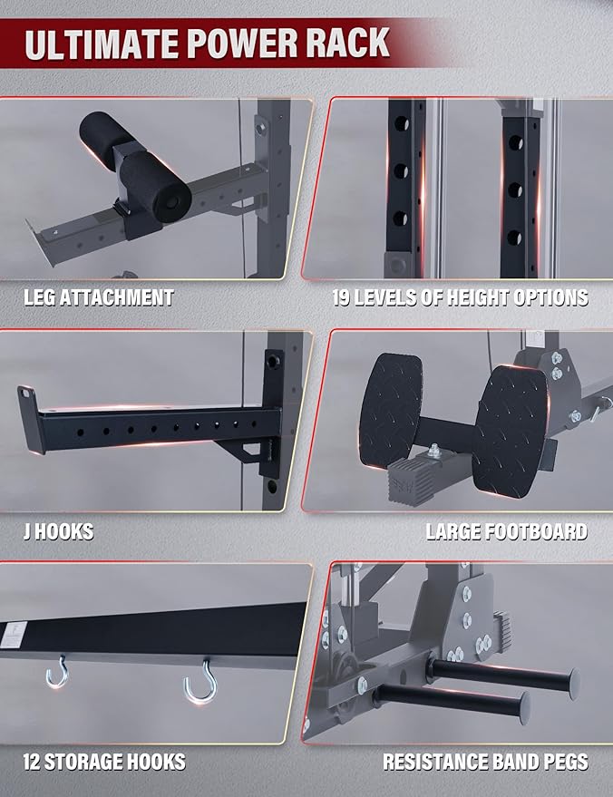 Major Fitness Drone3 Smith Machine – All-in-One Home Gym Squat Rack with Weight Bar, Cable Crossover Machine – Heavy-Duty Fitness Equipment for Strength Training and Full-Body Workouts