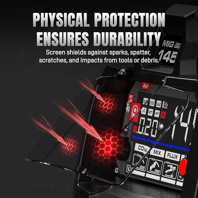 ANDELI 145A MIG Welder 4-in-1，110V/220V Dual Voltage [Large LED Display]Gas MIG/Flux Core MIG/Lift TIG/Stick Multiprocess MIG Welding Machine with Synergy，Full Kit (Bonus MIG Wire&FluxCore Wire)