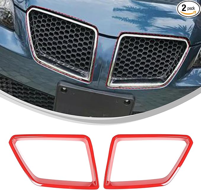 Car Front Bumper Grille Cover Trim Compatible with Pontiac G8 08-09/Holden Commodore 06-12 ABS Front Grille Bumper Grill protective cover decorative accessories (Sport Red)
