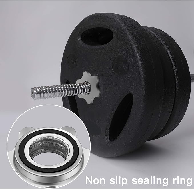 Lamoutor 2Pcs Anti-Slip Hex Nut Collar Screw for Barbell Dumbbell Weight Lifting