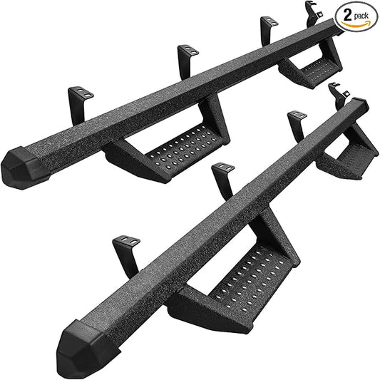 Running Boards Compatible with 2022-2026 Toyota Tundra Crewmax Side Steps. 4 Inch Drop Step Style Black Side Bars, Truck Side Steps, Step Bars, Side Step(Carbon Steel).