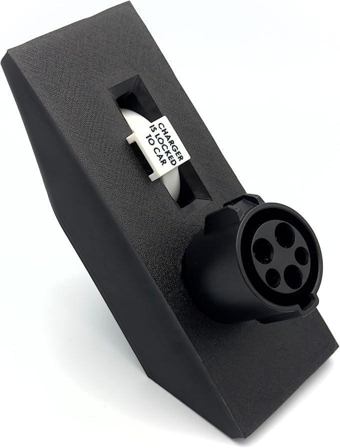 Door Dock for Tesla/J1772 Adapter for Tesla Model X and Charger Locking Ring Bundle (White)