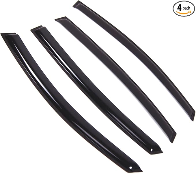 TuningPros Outside Mount Window Vent Visors Rain Guards Compatible with Subaru Impreza Hatchback 2012-2016 | Side Window Wind Deflectors Rain Shields | Smoke Tinted, 4 Pcs Set, DGWV-841