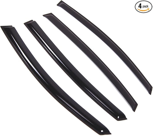 TuningPros Outside Mount Window Vent Visors Rain Guards Compatible with Subaru Impreza Hatchback 2012-2016 | Side Window Wind Deflectors Rain Shields | Smoke Tinted, 4 Pcs Set, DGWV-841