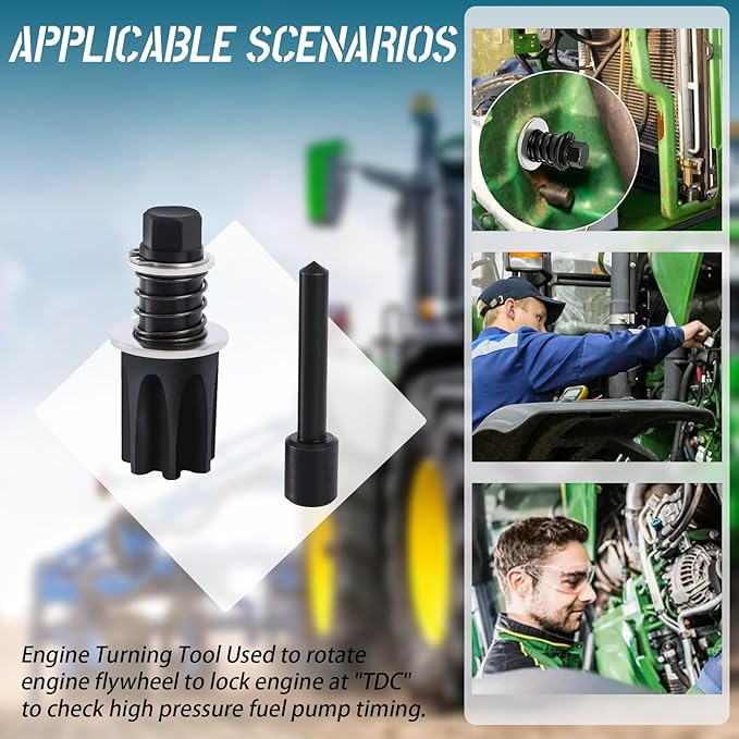 JDE81-1 Turning Tool and JDE81-4 Timing Pin Kit Fits for John Deere 4024, 4039, 4045, 4239, 4276, 6359, 6619, 6059, 6068, 6076, 6081, 6090, 6105, 6125 and 6135 Engines