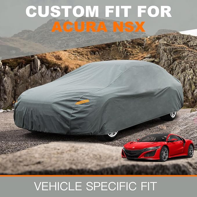 Kayme Heavy Duty Car Cover Custom Fit Acura NSX (1990-2023) Waterproof All Weather for Automobiles, Full Exterior Covers Sun Rain UV Protection.（Deliver About 3-10 Days）