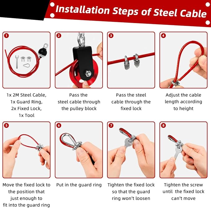 LAT and Lift Pulley System, Weight Cable Machine for Power Cage & Squat Rack, LAT Pulldown Attachments for Triceps Pull Down, Biceps Curl, Back & Forearm Workouts - Home Gym Equipment