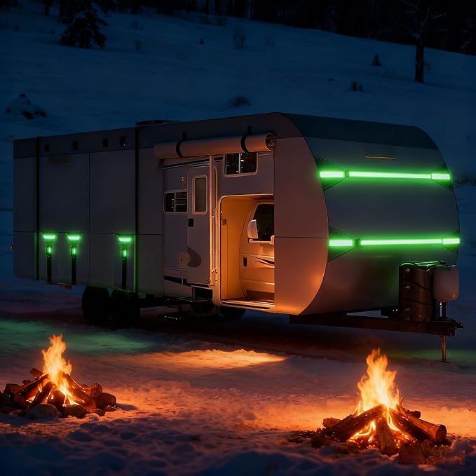 24-27FT RV Cover Upgraded 8 Layers Top Windproof Travel Trailer Camper Cover Cover for 24' to 27' RV, with Tire Cover,Hauler Cover Tongue Jack Extra Long Windproof Ropes