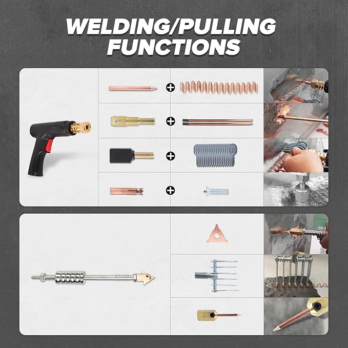 PLAYOCCAR Stud Welder Dent Repair Kit for Car,110V 3500W Spot Welder Dent Puller Machine with 7 Welding Modes.Switch Between Auto & Manual Modes
