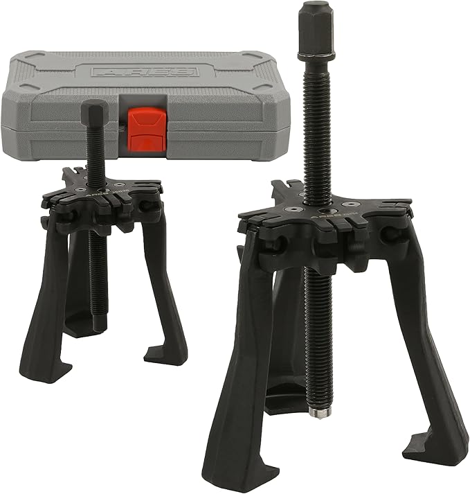 ARES 15095 – Master Ratcheting Gear Puller Set – Premium Chrome Moly Steel Gear Puller Yolk Set Includes 2-Ton and 5-Ton Units – Indexing Jaws Feature Convertible 2-Leg and 3-Leg Functionality