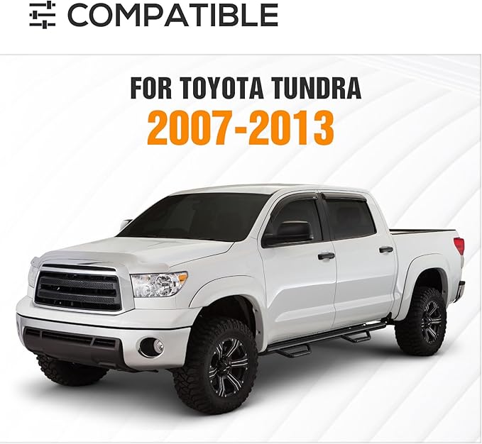 13.8" High Overland Bed Racks Truck Cargo Carrier Compatible with 2007-2013 Toyota Tundra with 2 LED Lights and Bed Rails, Full-Size Truck Rear Ladder Rack Back Cross Bars