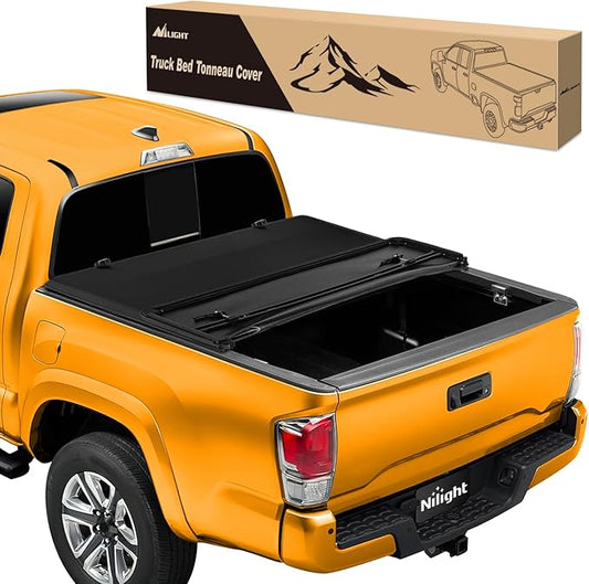 Nilight Soft Tri-fold Truck Bed Tonneau Cover Fits for Toyota Tacoma 2016 2017 2018 2019 2020 2021 2022 2023-5ft