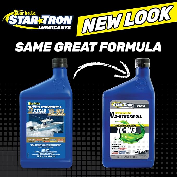 STAR BRITE Super Premium+ 2-Cycle Synthetic Blend TC-W3 Engine Oil - For All Makes & Models of Outboard Motors & Personal Watercraft - Ideal for High Performance Engines
