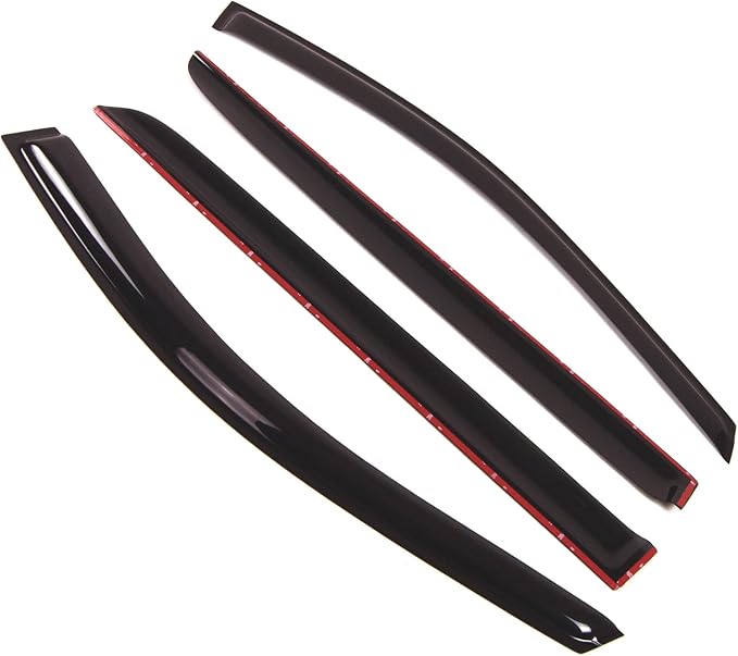 Tuningpros WD2-238 Dark Smoke 4 Pcs Set Window Visor (Outside Mount) Deflector Rain Guard Compatible with 2005-2010 Honda Odyssey