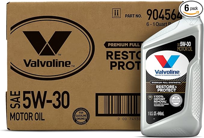 Valvoline Restore & Protect Full Synthetic 5W-30 Motor Oil 1 QT, Case of 6