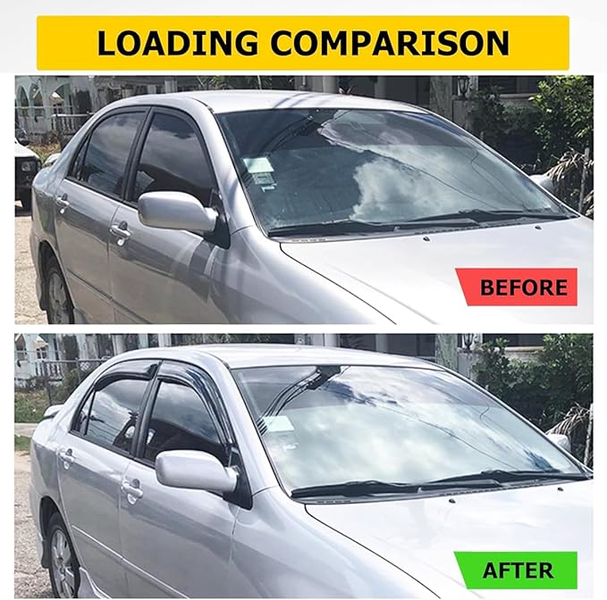 Side Wind Deflector Window Visors fit for 2011-2015 Chevrolet Cruze & 2016 Cruze Limited, 4pcs Out-Channel Tape-On Dark Smoke Nice Sun Rain Guards Set 94611